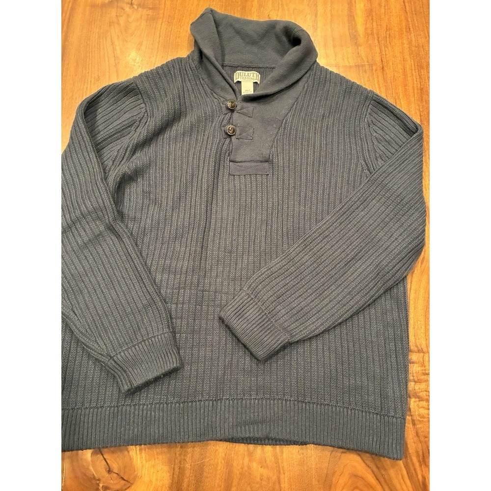Duluth Trading Sweater Mens 2XLT Red High Neck Infantry Shawl Collar Wool Blend